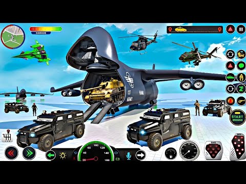 US Police Car And Bike Transporter Truck - Helicopter Multi Level Car Driver - Android Gameplay