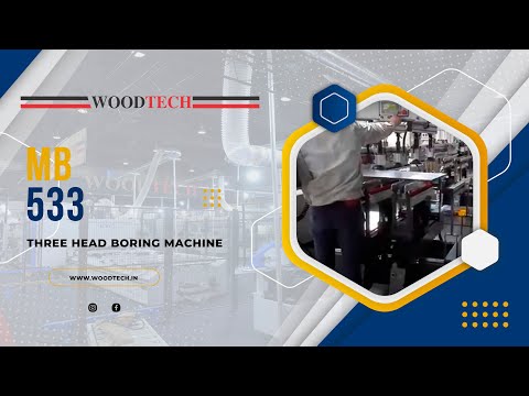 WOODTECH CONSULTANTS - MODEL - MB-533 THREE HEAD BORING MACHINE #woodtechchannel #factoryshorts