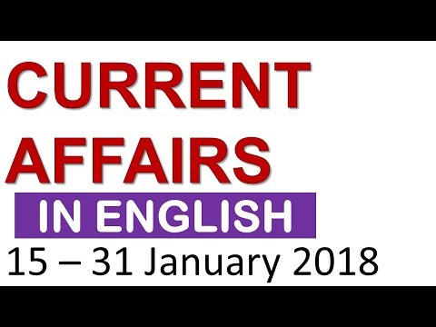 Latest  GK January 2018  PART 2 Current Affairs MCQ  (in ENGLISH)