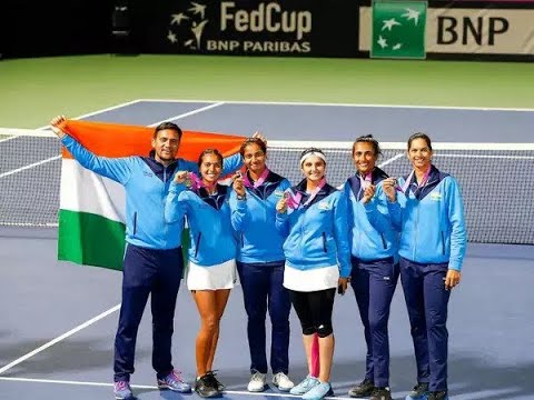 Billie Jean King Cup 2022 India tennis players Rutuja Bhosale, Sowjanya Bavisetti and Vishal Uppal