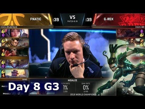 FNC vs GRX | Day 8 Group D Decider S8 LoL Worlds 2018 | Fnatic vs G-Rex