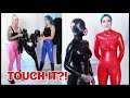 Her First Time Trying Silicone Catsuit Mask