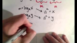 A Proof of the Logarithm Properties