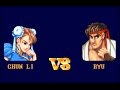 Street Fighter II SNES - Chun Li vs. Ryu - Hardest Setting