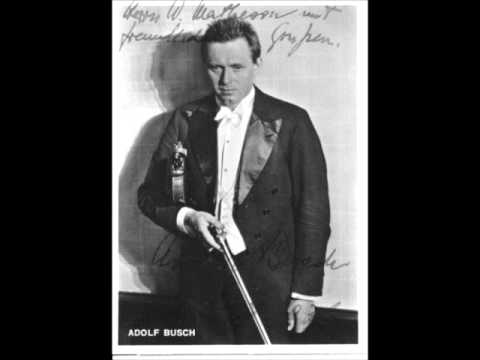 Adolf Busch - Bach's Sonata No 3 for Solo Violin [FULL SONATA]