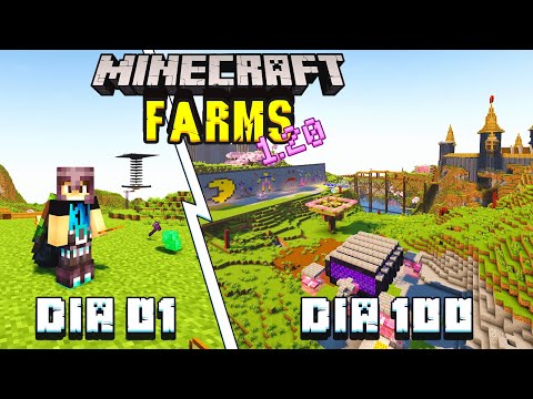 SOBREVIVI 100 DIAS CONSTRUINDO FARMS EM UM SERVIDOR MINECRAFT SURVIVAL 1.20