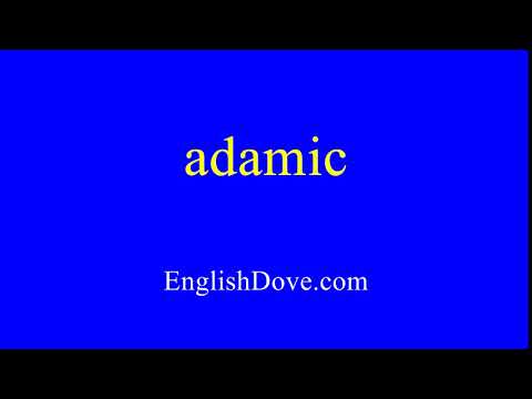 How to pronounce adamic in American English.