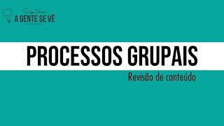 Terapia de grupo | Processos Grupais | Revisão | Prof. Dr. Diego Vinícius