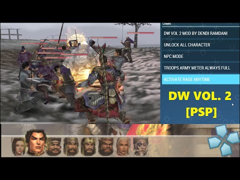 [PSP] Dynasty Warriors Vol. 2 - Unlock Character, NPC mode, Troops Meter, Musou Rage.