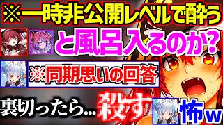 マネちゃんチェックで一時非公開になるほど酔いぺこヴィヴィについて対抗意識を燃やすマリン船長w【ホロライブ/兎田ぺこら/宝鐘マリン/綺々羅々ヴィヴィ】