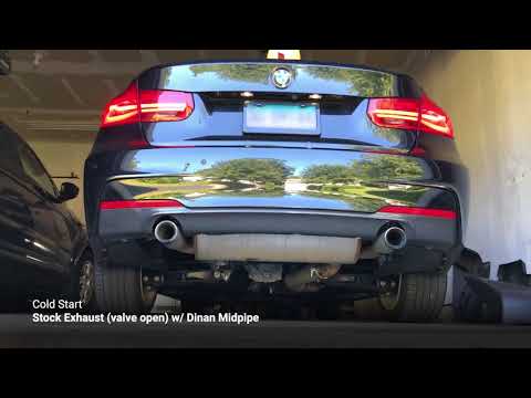 BMW 340i Stock Exhaust + Dinan Midpipe comparison