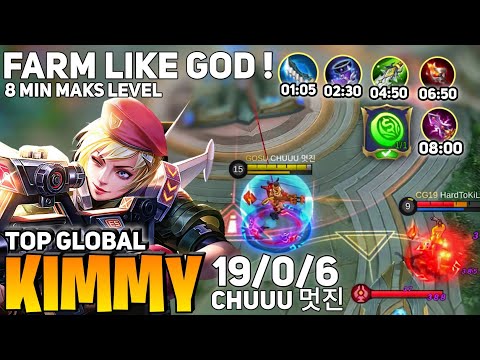 19 KILL! No Death, Kimmy Fast farm With Jungle Build | By CHUUU 멋진 - Mobile Legends
