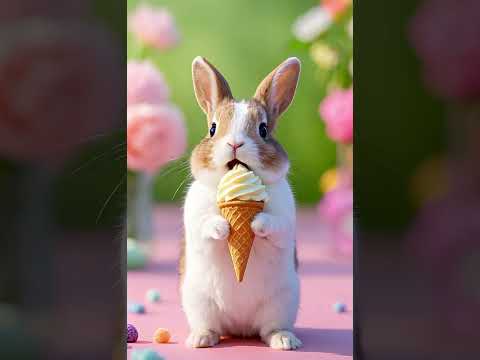 AI rabbit is eating an ice cream #AI#deepseek