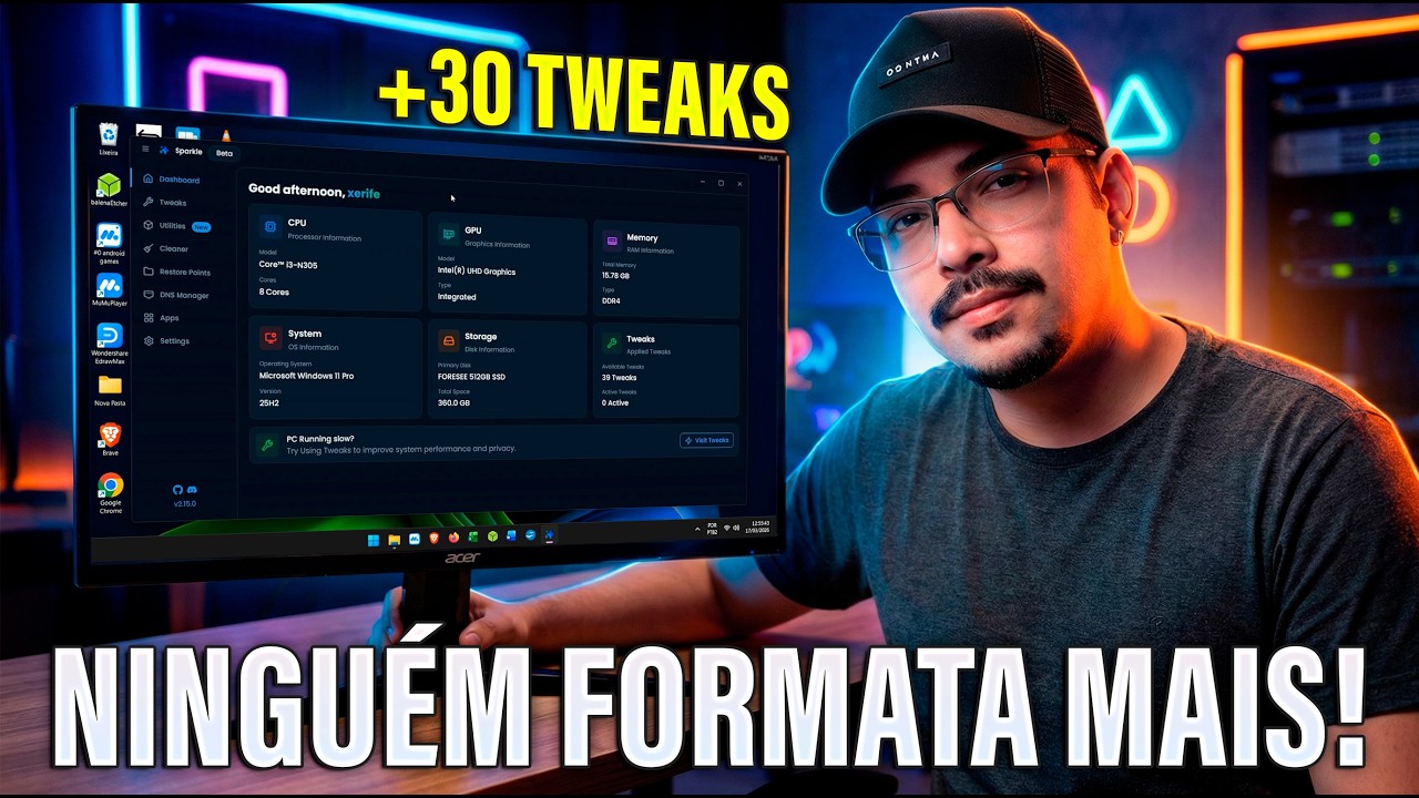 COM ISSO NINGUÉM FORMATA O PC! 🔄 Sparkle: Otimização, Limpeza e Correção de Erros em 1 Clique! 🚀
