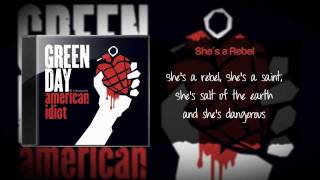 Green Day - Give Me Novacaine / She&#39;s a Rebel [Lyric Video]