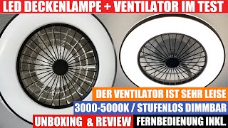 LED Deckenlampe mit Ventilator | Deckenventilator mit LED von BKZO | Sehr Leise & Stufenlos Dimmbar