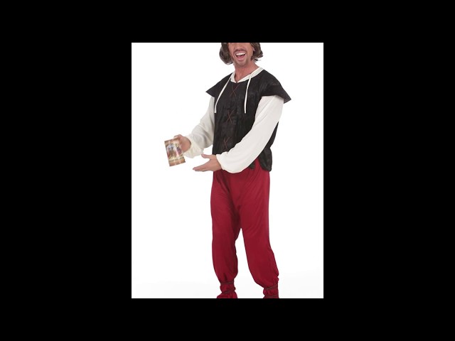 Vídeo relacionado con Conjunto de disfraz renacentista medieval para hombre, disfraz de vikingo, camisa con cordones, pantalones con accesorios, disfraz de Halloween para cosplay, baile de máscaras, magos (camisa verde, S)