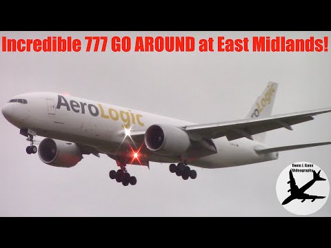 WIND, RAIN & GO AROUND | Incredible Aerologic 777 Aborted Landing at East Midlands | 11/06/2020