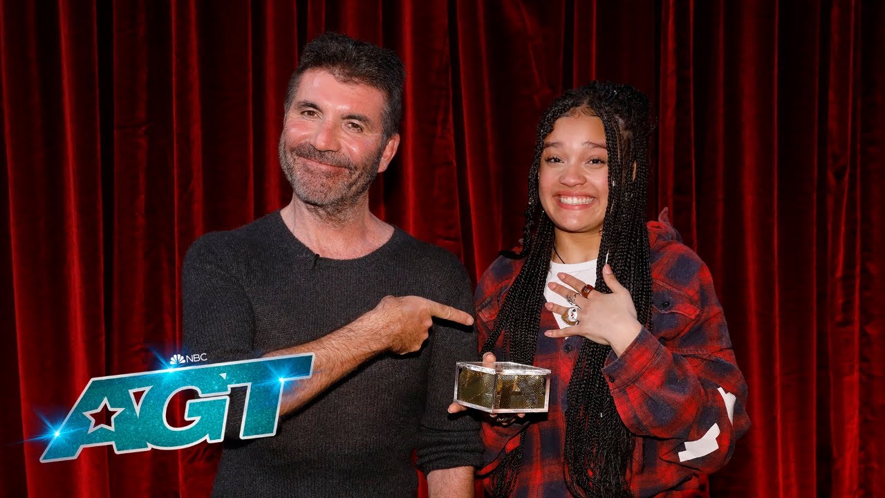 Sara James Thanks Simon Cowell for her Golden Buzzer Moment | AGT 2022 thumbnail