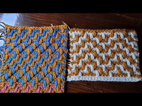 Mosaic Crochet Pattern #2 FLIPPED - Multiple of 10 + 4 - work Flat or In The Round (Left or Right)