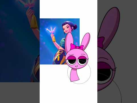 incredibox sprunki pinky x zoey kpop demon hunters #shorts #art #drawing #zoey #kpopdemonhunters