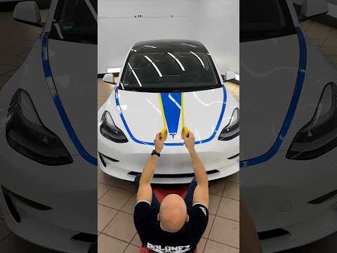 Tesla Hood Stripes | Carbon Wrap DIY