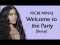 Nicki Minaj - Welcome to the Party [Remix] (Verse - Lyrics)