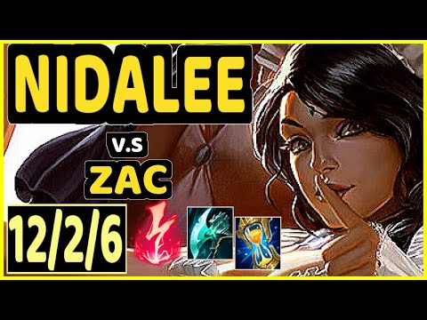 NIDALEE vs ZAC - 12/2/6 KDA JUNGLE GAMEPLAY - EUW Ranked MASTER