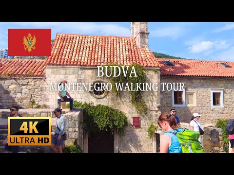 Budva, Montenegro – Walking Tour of Coastal Streets & Old Town 4K