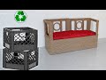 Amazing Reuse Ideas Plastic Crate into Table & Couch, Jute Craft Ideas