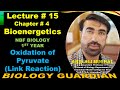 Oxidation of Pyruvate (Link Reaction) Lecture 15 Ch 4 NBF Biology-11 by Abid Ali Mughal