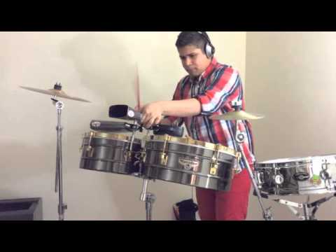 Latin boy playing Timbales - Salsa music