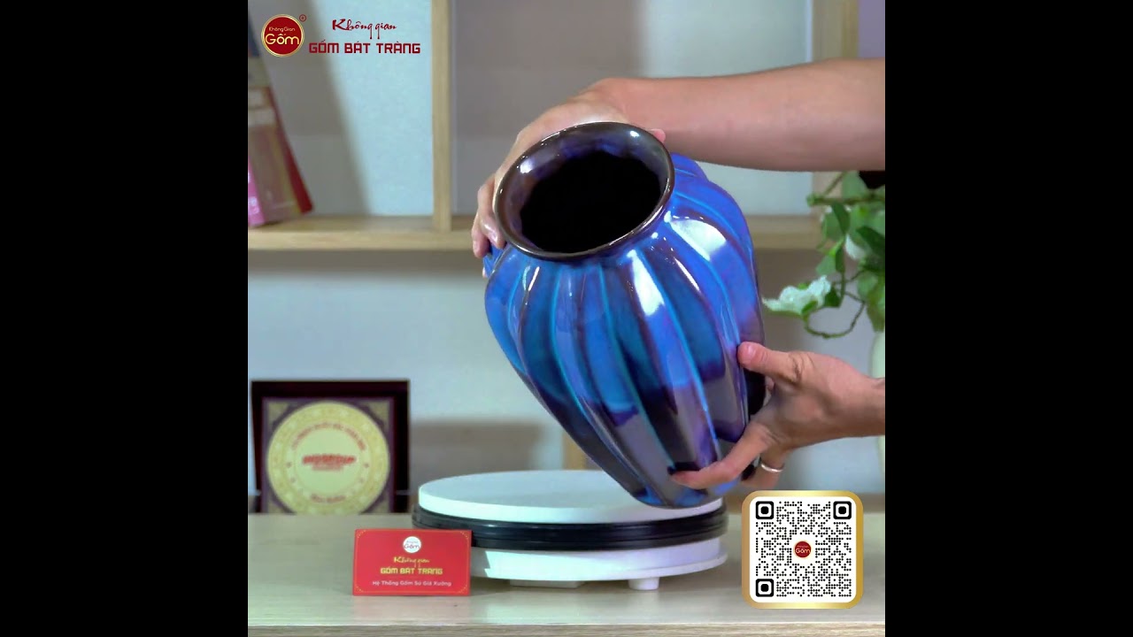 Lọ Hoa Dáng Khế Men Hỏa Biến