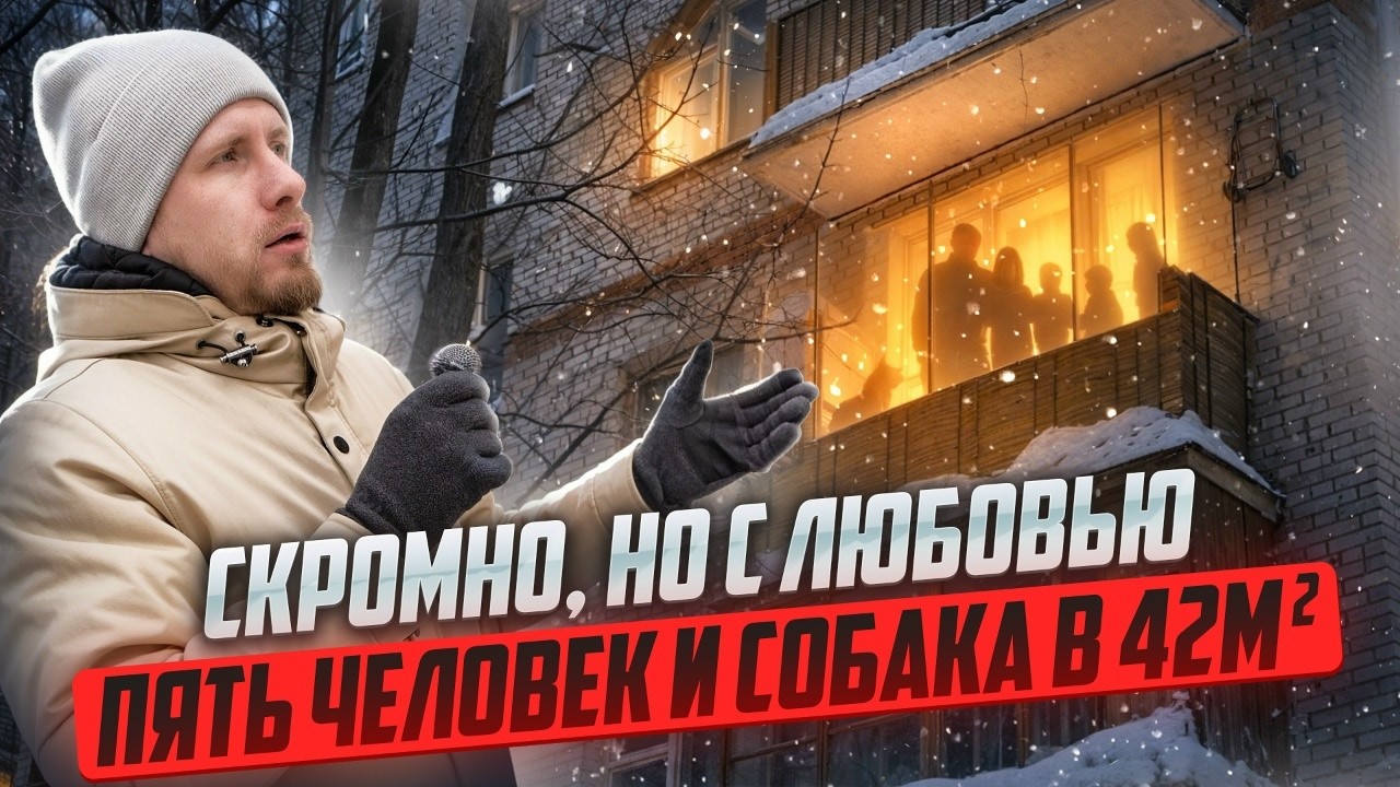 КАК ЖИВЁТ СЕМЬЯ ИЗ ПЯТИ ЧЕЛОВЕК В КВАРТИРЕ 42 МЕТРА. ТРОЕ ДЕТЕЙ В КОМНАТЕ 9 МЕ?