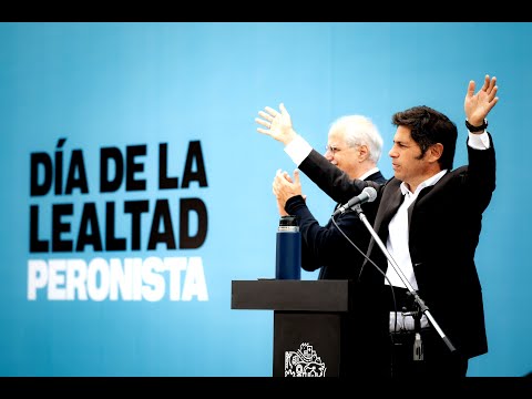 Kicillof fulminó a Milei, recordó a Cristina y el legado de Perón, en su acto propio por el Día de la Lealtad
