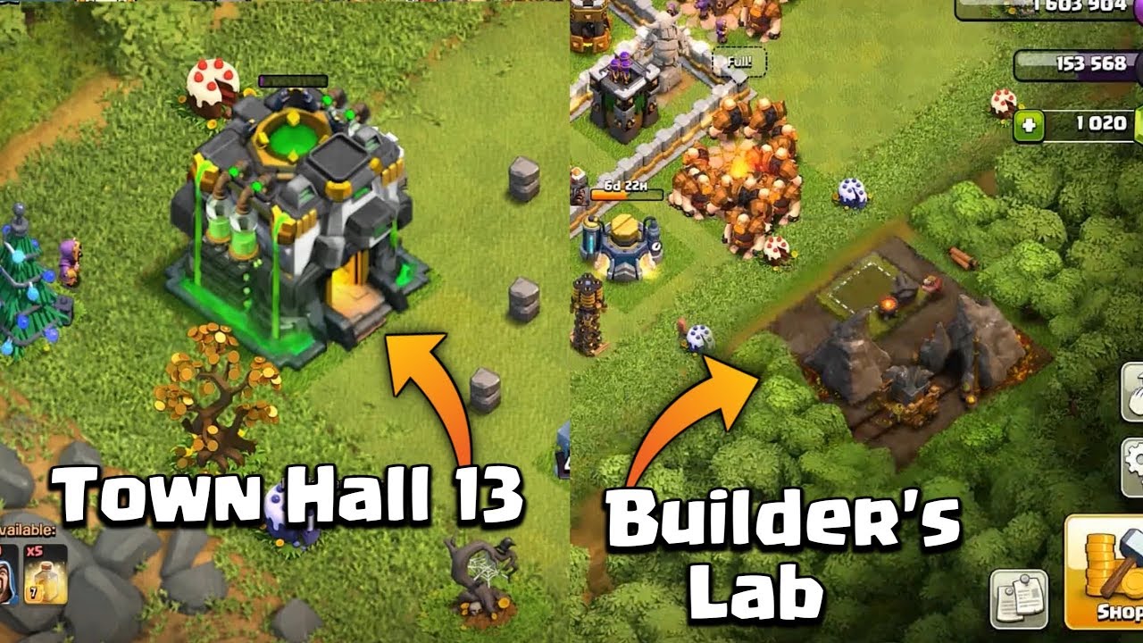 Brand New Town Hall 13 , New Builder's Lab , New Air Seige Machine - COC TH13 Update - Concept