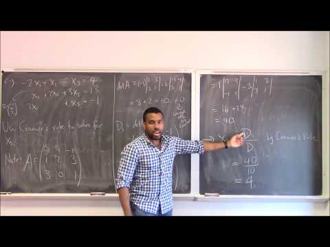 Math 346 Lecture 7 - Cramer's Rule; More on Vector Spaces; Subspaces