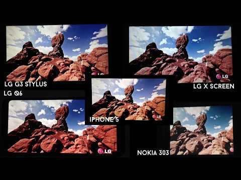 LG Q6 vs LG G3 Stylus vs LG X Screen vs iPhone 5 vs Nokia 303 [Display/Video Test] ~4K~