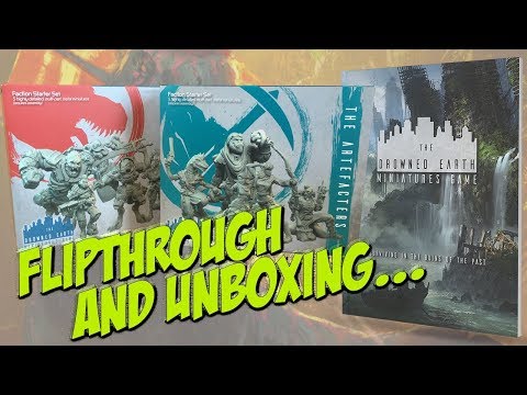 The Drowned Earth Miniatures | Olmec Games | Flipthrough and Figures Unboxing