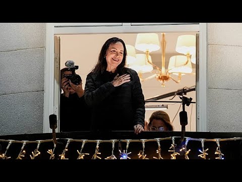 Video Thumbnail: After months in hiding, Venezuelan Nobel laureate María Corina Machado greets crowds in Oslo