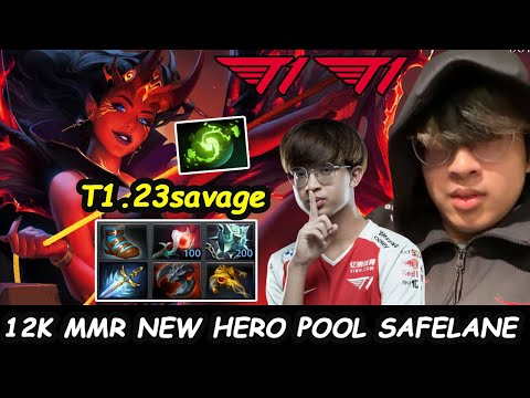 T1 23savage - [Queen Of Pain] Carry 12K MMR New Hero Pool Safelane Dota 2 pro Gameplay