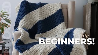 How to Crochet a Blanket Step-by-Step (for Complete Beginners!)