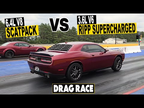 DRAG RACE!!! RIPP Supercharged V6 *VS* Scat Pack Challenger