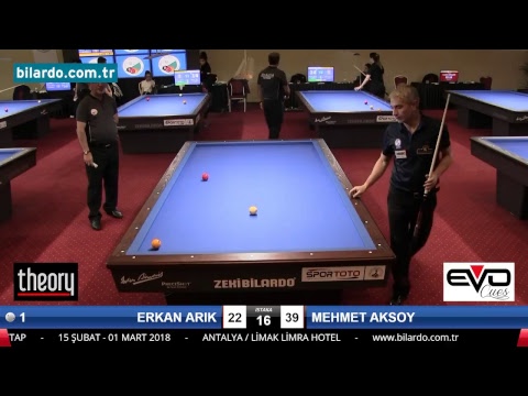 ERKAN ARIK & MEHMET AKSOY Bilardo Maçı - 2018 ERKEKLER 1.ETAP-5. Tur