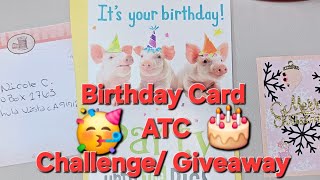 Birthday Card With ATC | Challenge Giveaway 🥳🎂