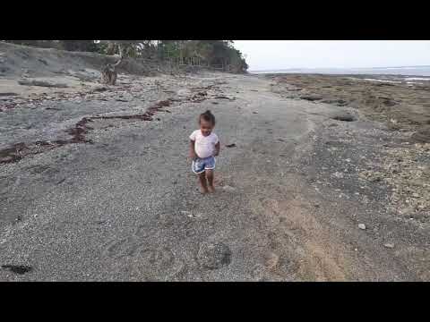 Catalunia joging in Suai Loro Beach