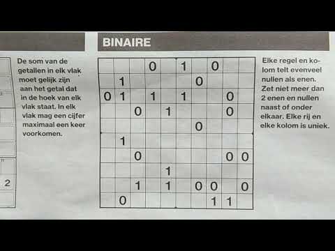 How to solve a Sudoku Binary puzzle (with a  PDF file) 03-20-2019 part 1 of 3
