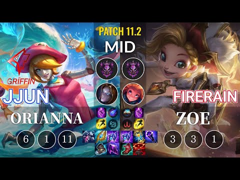 GRF jjun Orianna vs FireRain Zoe Mid - KR Patch 11.2