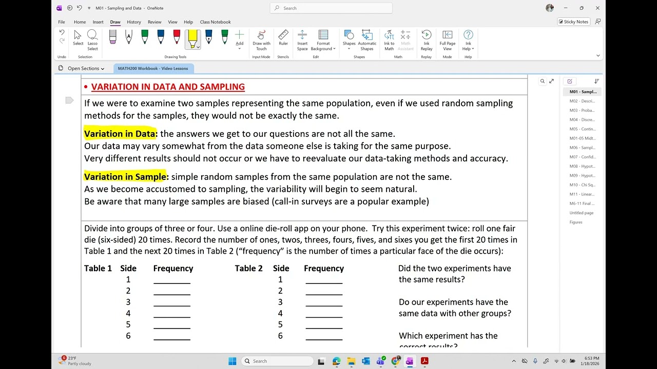 Statistics OER Section 1-3-c  Sampling Errors, Bias, and Variability