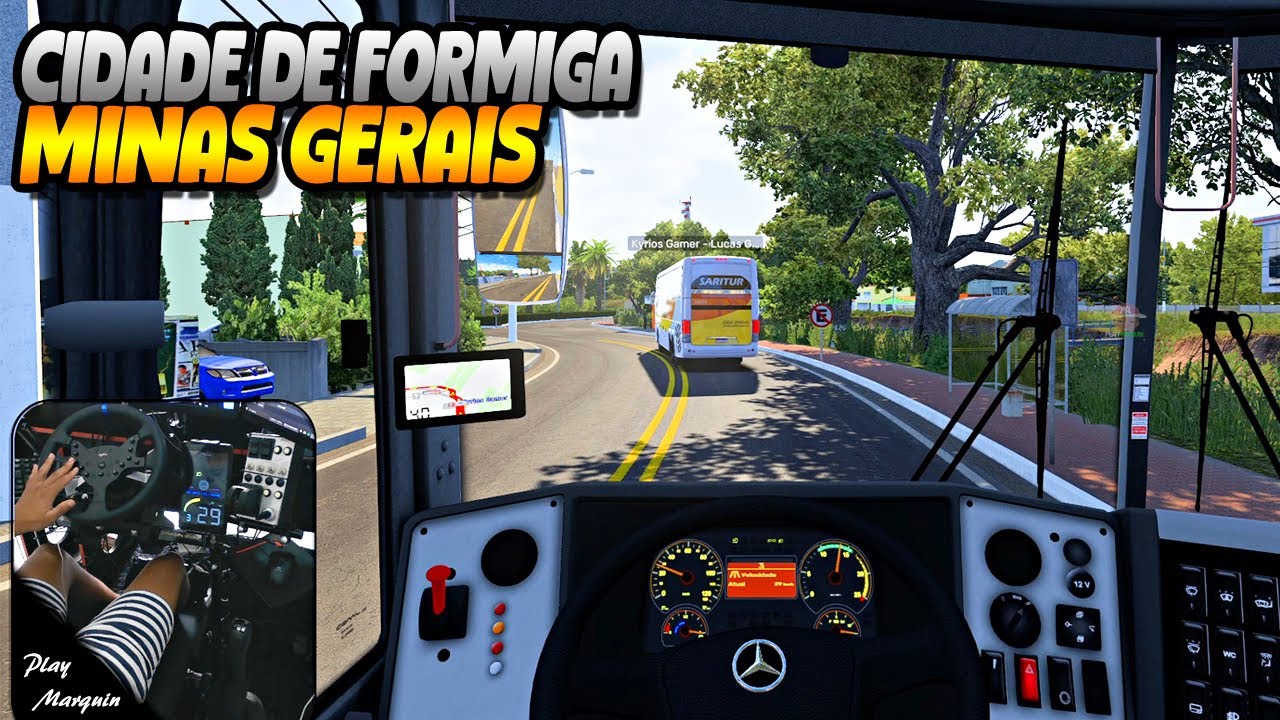 CIDADE DE FORMIGA COM DOIS ÔNIBUS CONTRATADOS DA SARITUR! EURO TRUCK SIMULATOR 2 MOD BUS - PXN V99